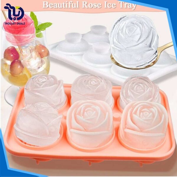 4-Grid Silicone Rose Ice Mold Tray – Elegant Ice Cube Maker - Image 2