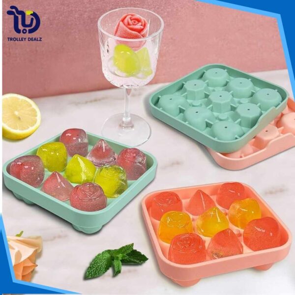 4-Grid Silicone Rose Ice Mold Tray – Elegant Ice Cube Maker - Image 3