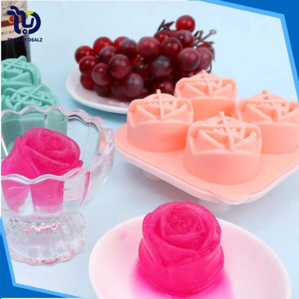 4-Grid Silicone Rose Ice Mold Tray – Elegant Ice Cube Maker - Image 6