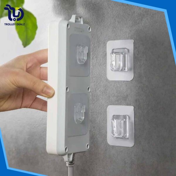 6 Pcs Double Sided Hooks Adhesive Wall Hanger - Image 3