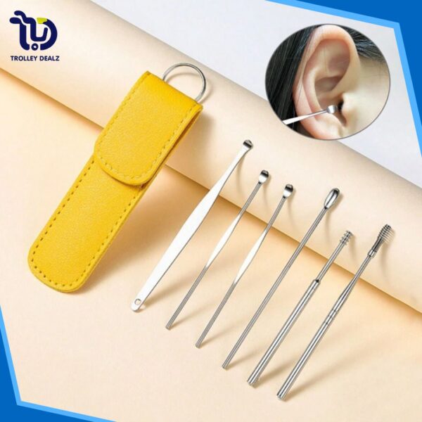 Reusable Ear Cleaner Tool Set with Pouch 6-Piece