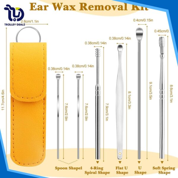 Reusable Ear Cleaner Tool Set with Pouch 6-Piece - Image 8