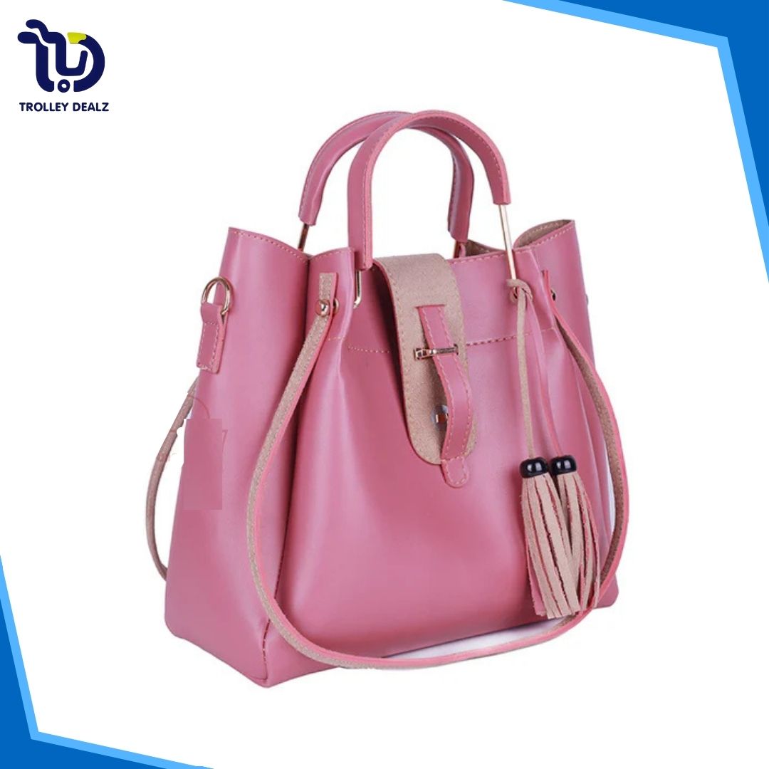 Fancy 3 Pcs Maroon Handbag – Elegance Meets Functionality - Image 12