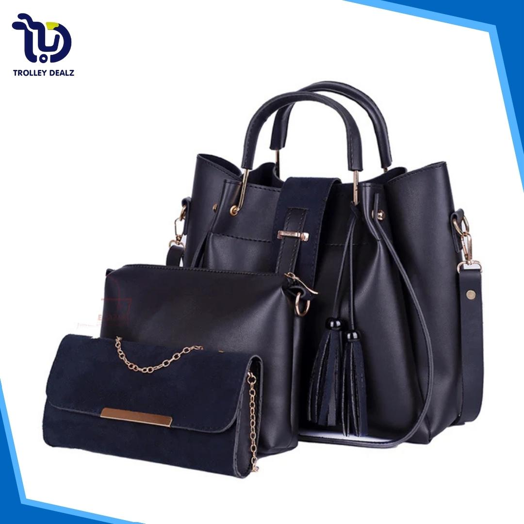 Fancy 3 Pcs Maroon Handbag – Elegance Meets Functionality - Image 5