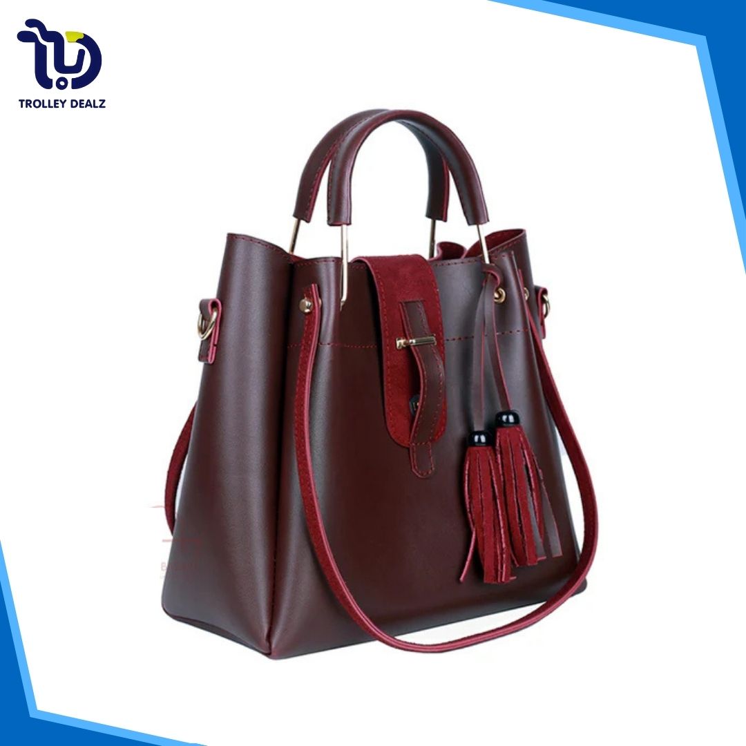 Fancy 3 Pcs Maroon Handbag – Elegance Meets Functionality
