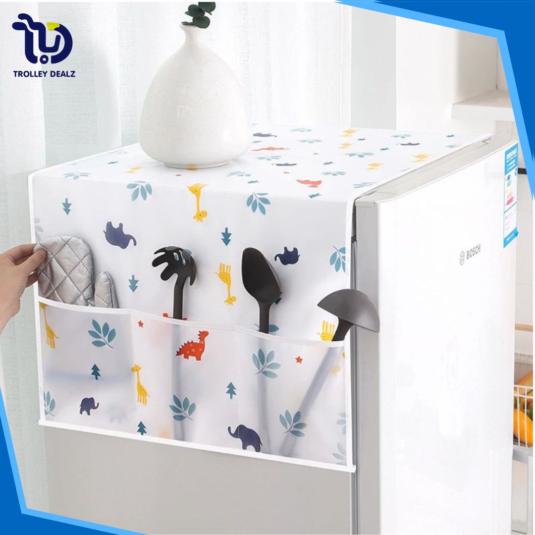 Multi-Pocket Waterproof Fridge Dust Cover - Image 2