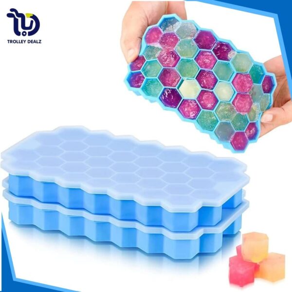 Honeycomb Ice Tray with Lid – Flexible Silicone Ice Cube Mold - Image 9