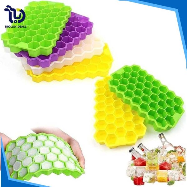 Honeycomb Ice Tray with Lid – Flexible Silicone Ice Cube Mold - Image 7