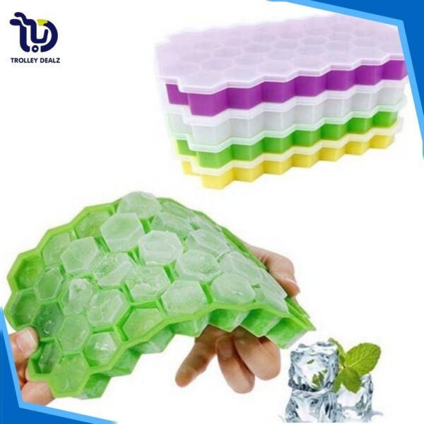 Honeycomb Ice Tray with Lid – Flexible Silicone Ice Cube Mold - Image 2