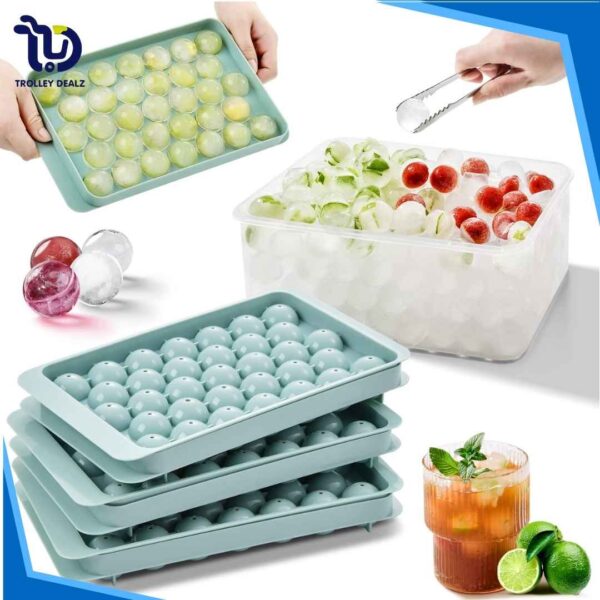 Ice Ball Maker Mold Tray with Lid – Round Silicone Ice Cube Mold - Image 3
