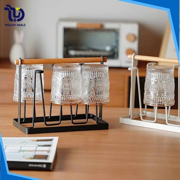 Iron Glass Stand & Cup Holder – Durable & Space-Saving Organizer