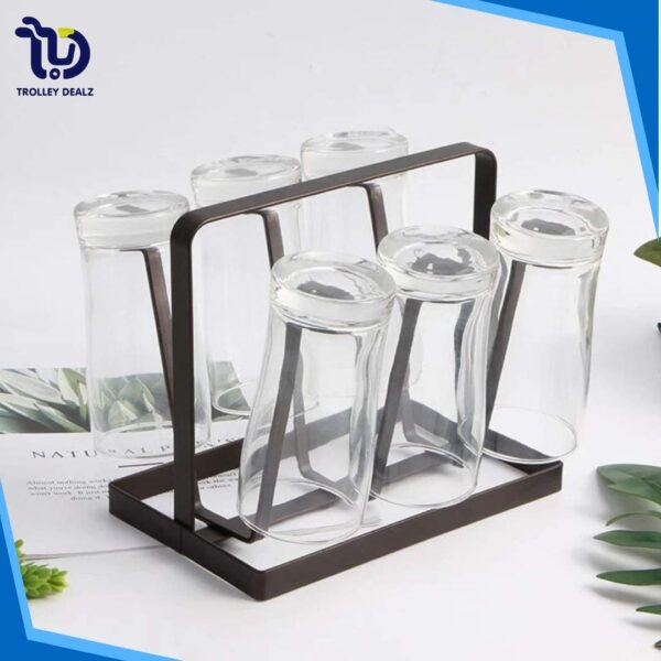 Iron Glass Stand & Cup Holder – Durable & Space-Saving Organizer - Image 4