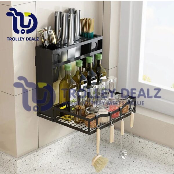 Wall-Mounted Multi-Purpose Kitchen Storage Rack