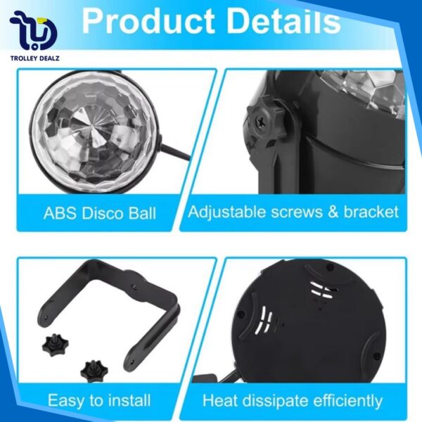 LED Disco Party Light with Remote Control – Sound Activated & Color Changing - Image 3