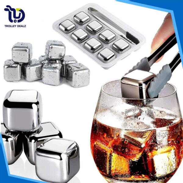 Reusable Stainless Steel Ice Cubes Set – Chill Your Drinks Without Dilution