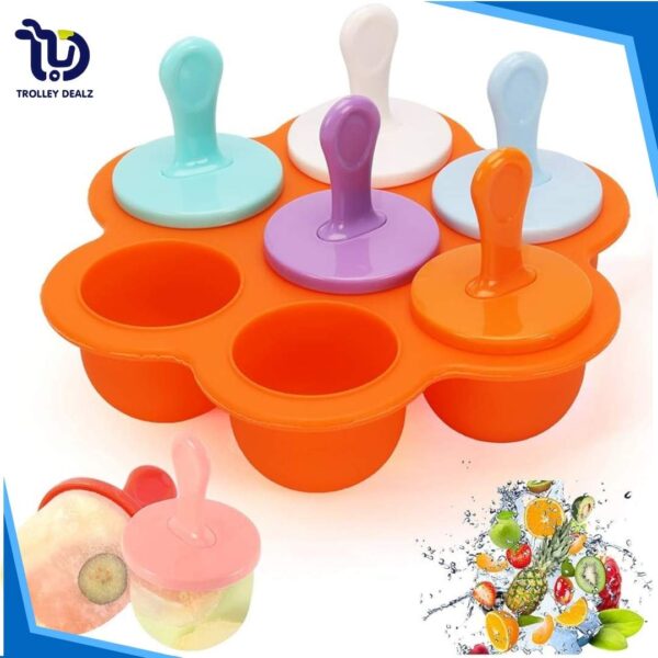 Silicone Ice Cream Popsicle Mold (7 Holes) – Reusable DIY Frozen Treat Maker - Image 5