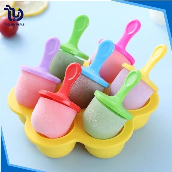 Silicone Ice Cream Popsicle Mold (7 Holes) – Reusable DIY Frozen Treat Maker - Image 6