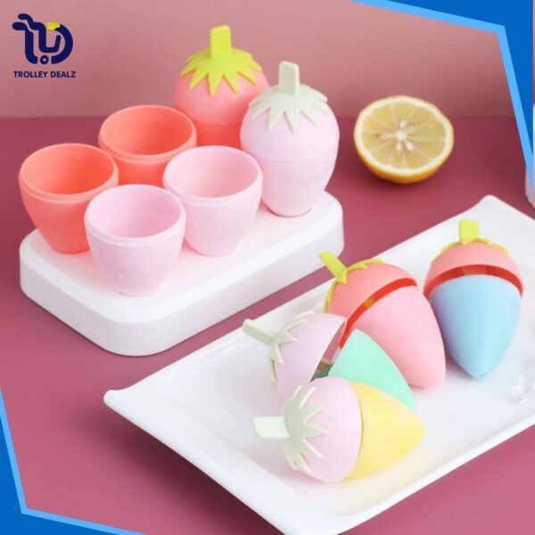 Strawberry-Shaped Ice Cream & Popsicle Molds – 6-Piece Set - Image 2