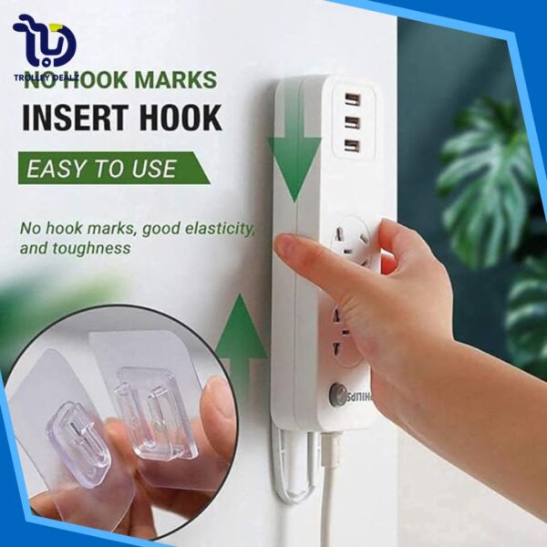 6 Pcs Double Sided Hooks Adhesive Wall Hanger - Image 10