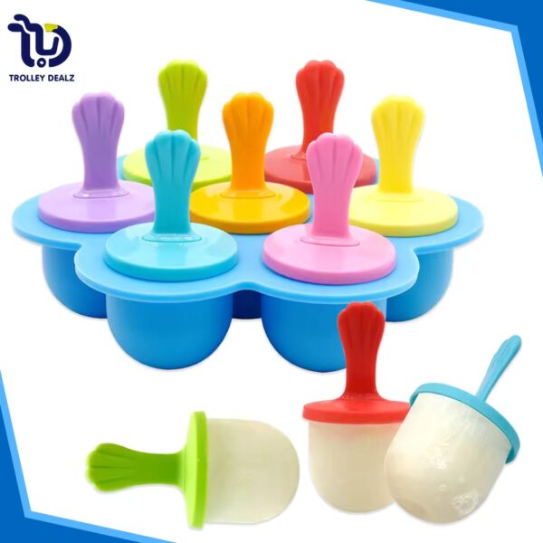 Silicone Ice Cream Popsicle Mold (7 Holes) – Reusable DIY Frozen Treat Maker - Image 7