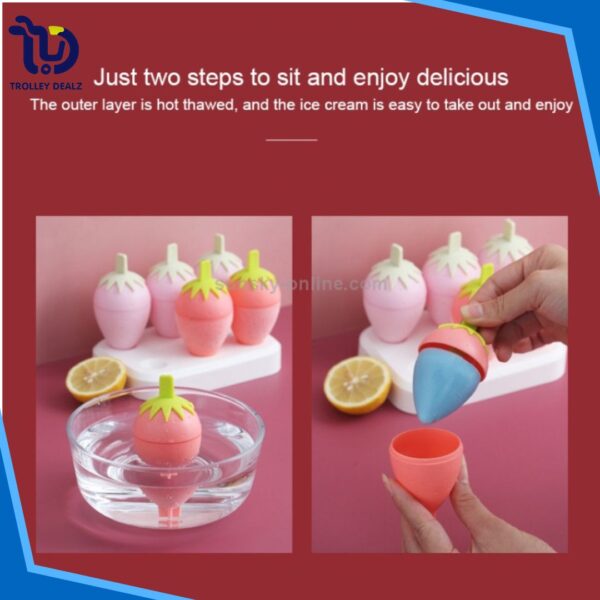 Strawberry-Shaped Ice Cream & Popsicle Molds – 6-Piece Set - Image 15