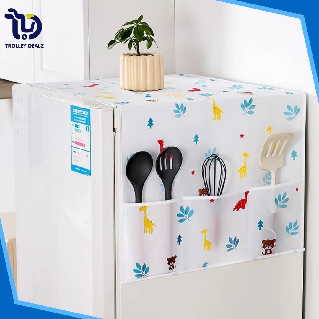 Multi-Pocket Waterproof Fridge Dust Cover