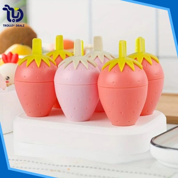 Strawberry-Shaped Ice Cream & Popsicle Molds – 6-Piece Set - Image 10