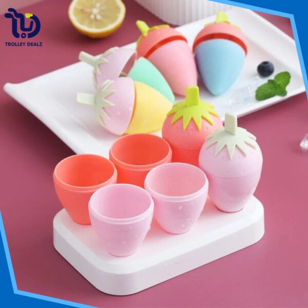 Strawberry-Shaped Ice Cream & Popsicle Molds – 6-Piece Set - Image 11