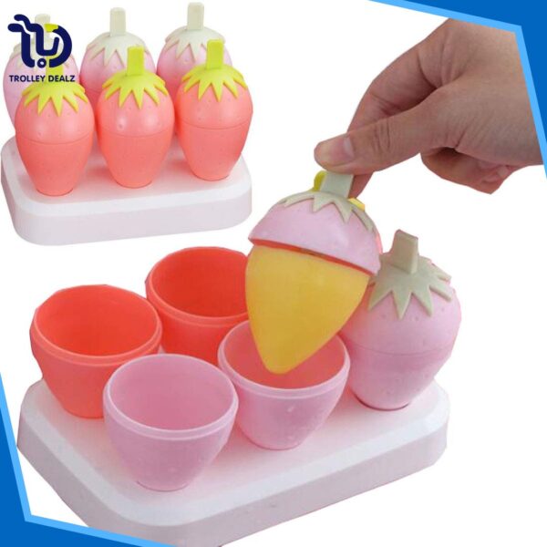 Strawberry-Shaped Ice Cream & Popsicle Molds – 6-Piece Set - Image 12