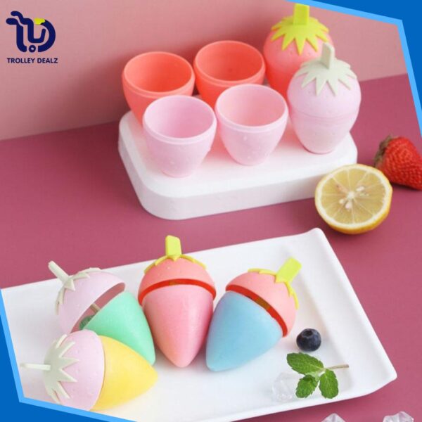 Strawberry-Shaped Ice Cream & Popsicle Molds – 6-Piece Set - Image 13