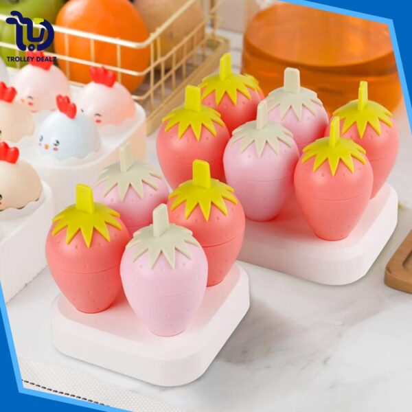 Strawberry-Shaped Ice Cream & Popsicle Molds – 6-Piece Set - Image 14