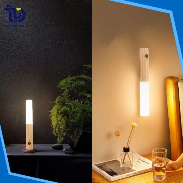 Smart Wooden based LED Sensor Wall Light With Magnetic Base - Image 3