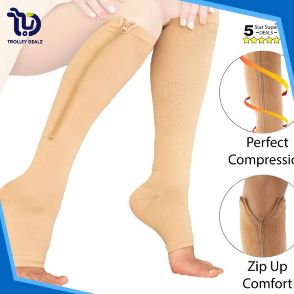 Zip Sox Compression Socks with Zipper – Leg Pain Relief & Circulation Support - Image 13