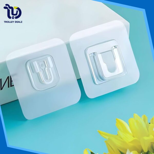 6 Pcs Double Sided Hooks Adhesive Wall Hanger - Image 5