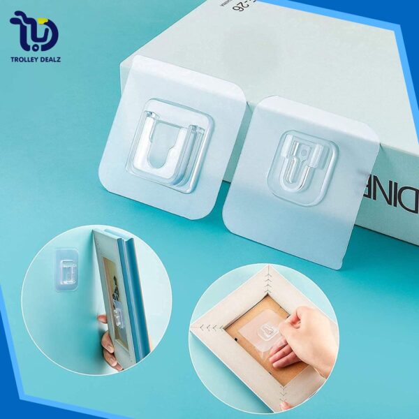 6 Pcs Double Sided Hooks Adhesive Wall Hanger
