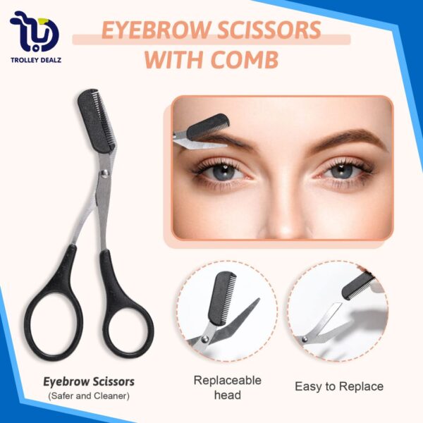 Eyebrow Scissors with Eyebrow Comb - Image 7