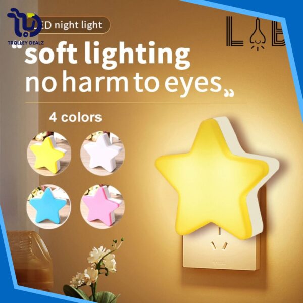 Star-Shaped LED Night Light – Plug-In Soft Glow Lamp