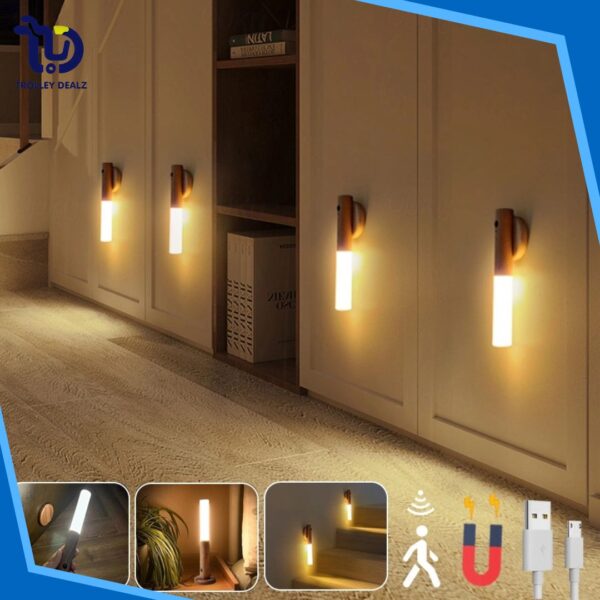 Smart Wooden based LED Sensor Wall Light With Magnetic Base - Image 4