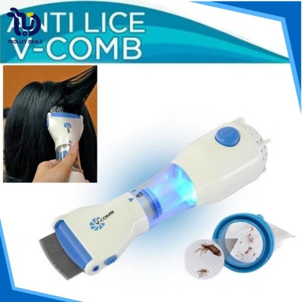 Electric Head Lice & Flea Removal Comb (Anti Lice) – V-Comb Vacuum Suction Tool - Image 5
