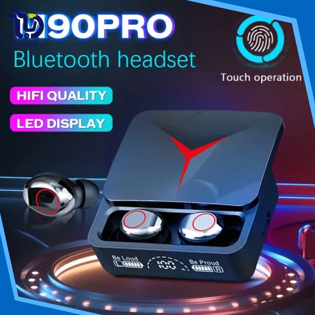 M90 True Wireless Bluetooth Earbuds with LED Display & Charging Case - Image 3
