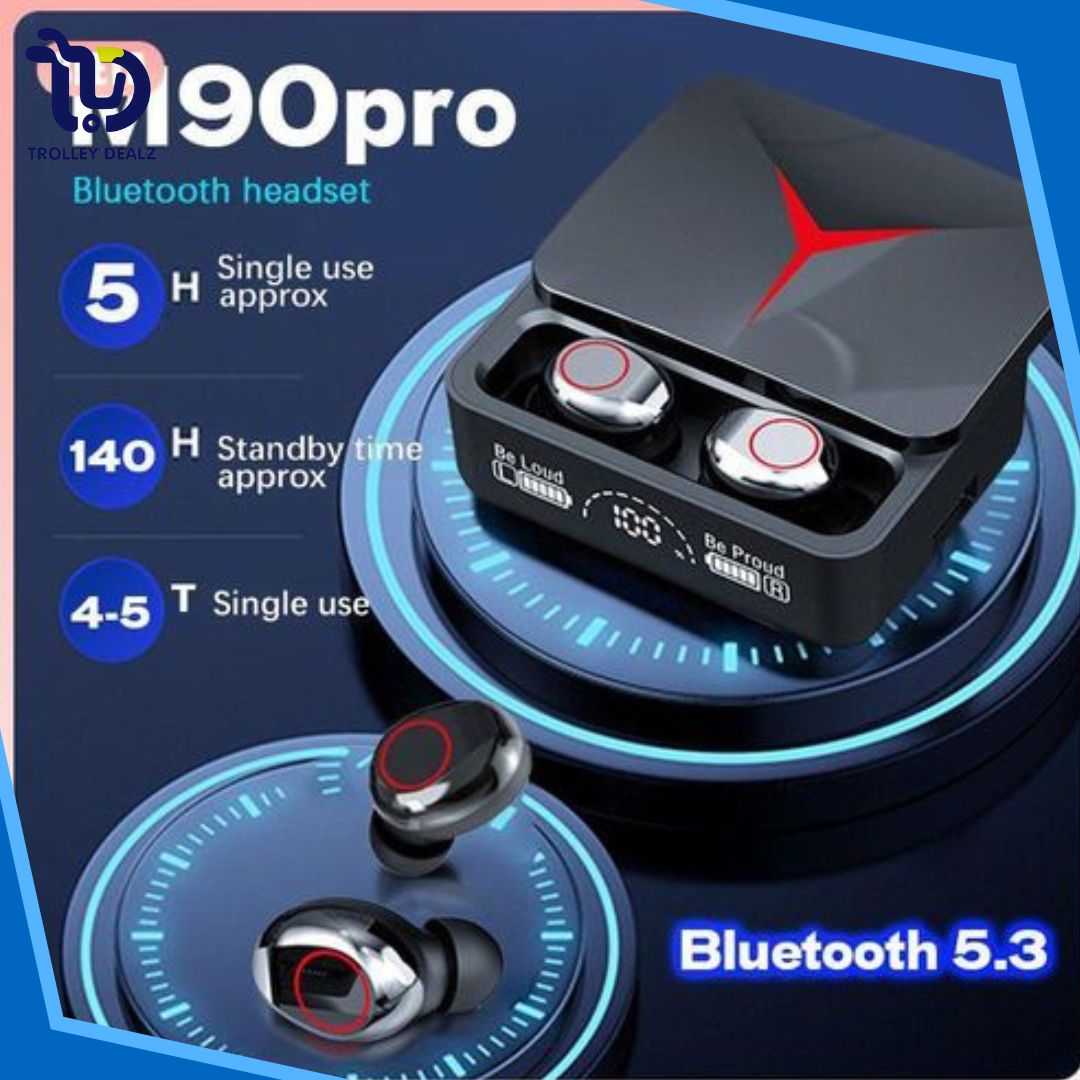 M90 True Wireless Bluetooth Earbuds with LED Display & Charging Case - Image 5