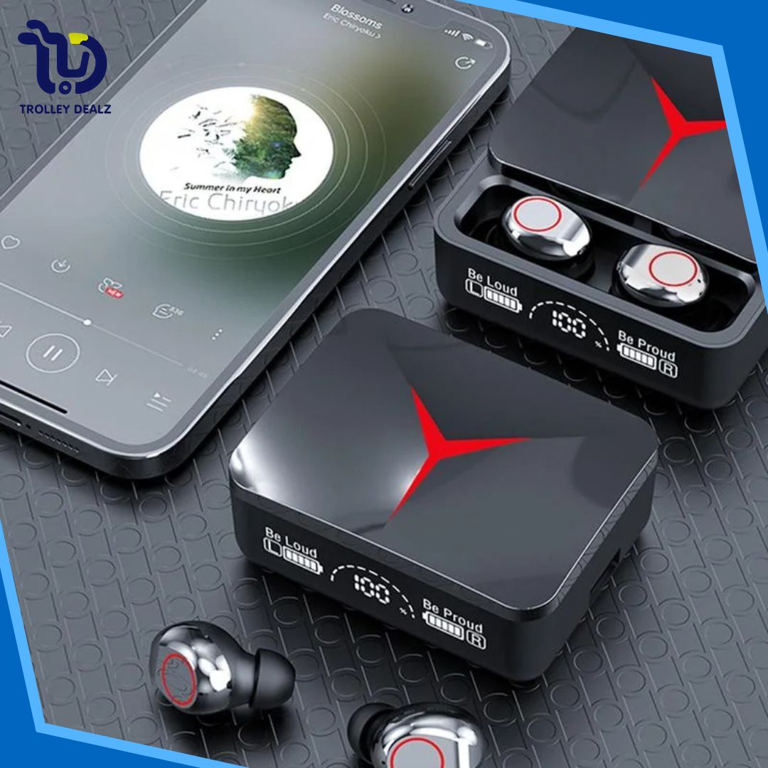 M90 True Wireless Bluetooth Earbuds with LED Display & Charging Case