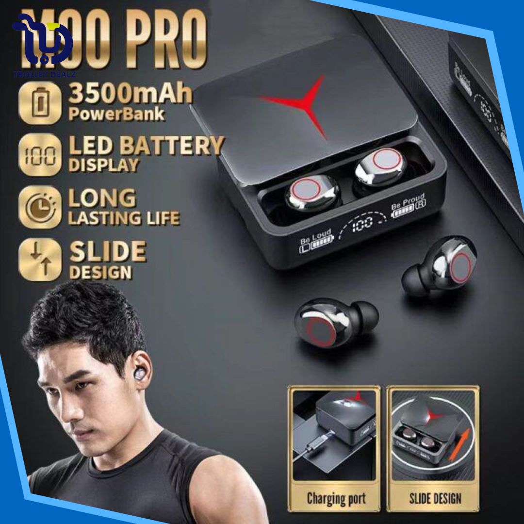 M90 True Wireless Bluetooth Earbuds with LED Display & Charging Case - Image 10