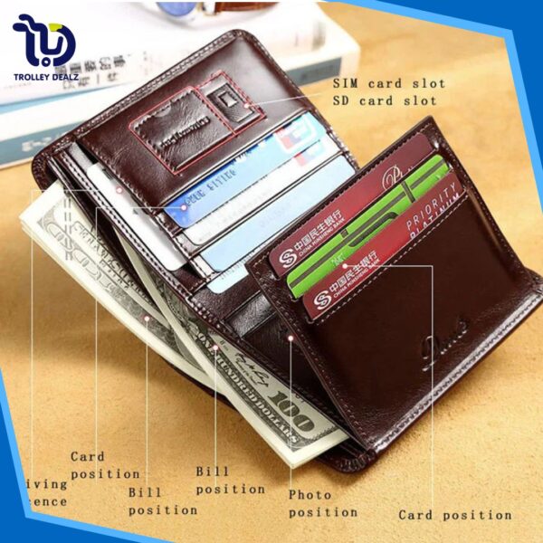 Original Buffalo Leather Trifold Wallet – Rugged Durability & Timeless Elegance - Image 3