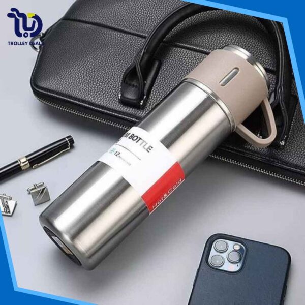 Vacuum Travel Bottle 500ml Stainless Steel Hot & Cold Water Bottle - Image 7