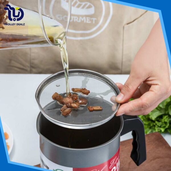 Oil Filter Storage Can with Strainer – Grease Separator & Fryer Oil Saver - Image 3
