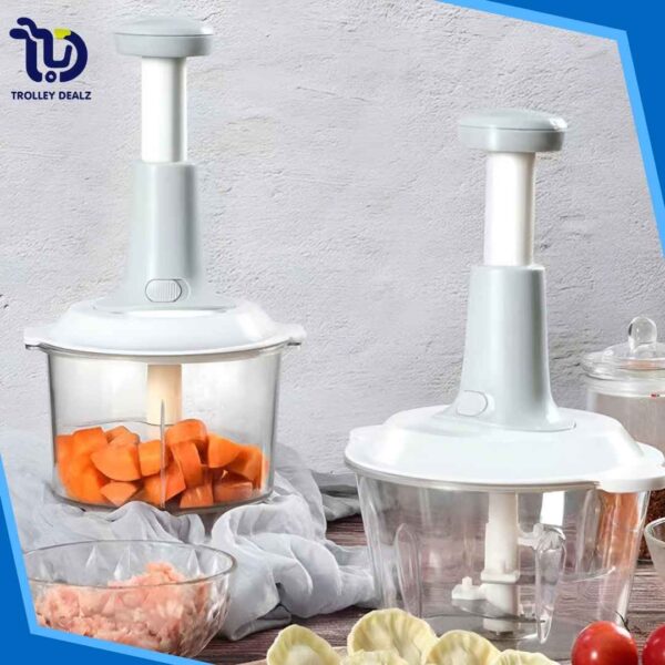 Manual Hand Chopper 1.5Lt Curved Stainless Steel Blades - Image 2