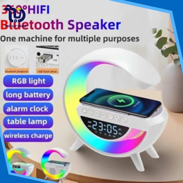 G Lamp Wireless Charger & Bluetooth Speaker Digital Alarm Clock