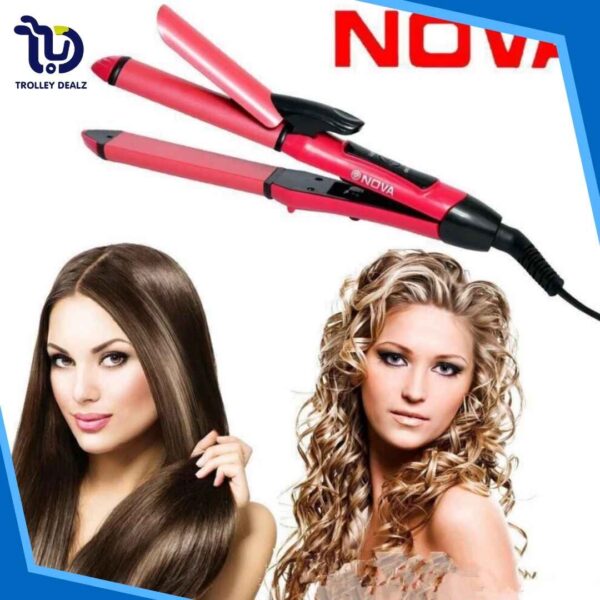 Nova Professional 2 In 1 Hair Straightener & Curler Women Hair Styler Hair Beauty - Image 5
