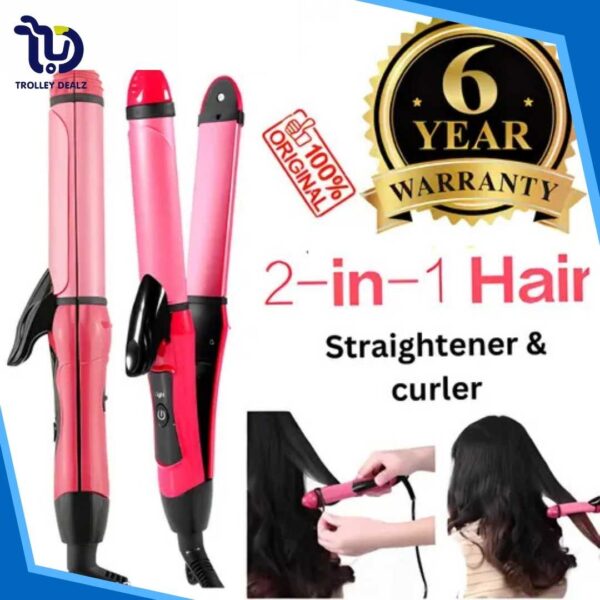 Nova Professional 2 In 1 Hair Straightener & Curler Women Hair Styler Hair Beauty - Image 3